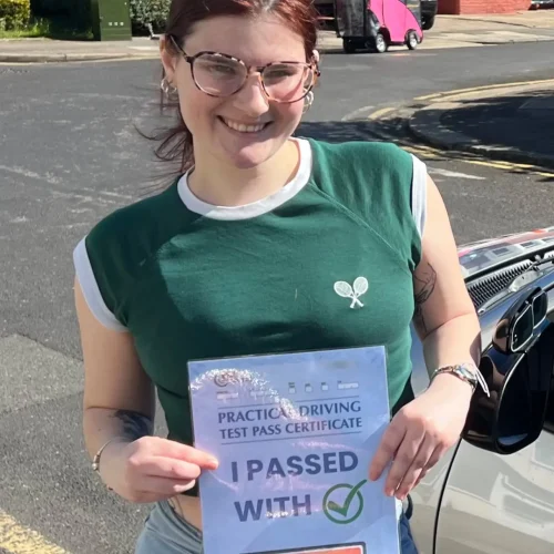 image of a learner who passed their driving test in Southend with Go Drive Driving School