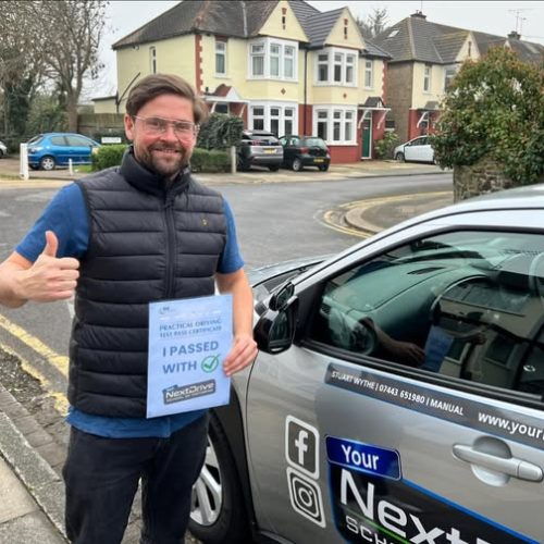 Stuart was a great instructor for me in Southend. After trying a few others, Stuart was the one who gave me the tips and advice needed to improve my driving, and was great at taking me through test routes, potential tricky parts of Southend to navigate etc ahead of my test, and I passed first time - he’s also a really nice bloke, would highly recommended