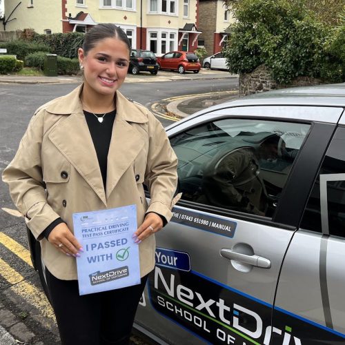 "Was really unconfident with driving when I first started but Stuart helped me with everything I wasn’t sure on and made me become more confident in driving until I passed yesterday!", Olivia